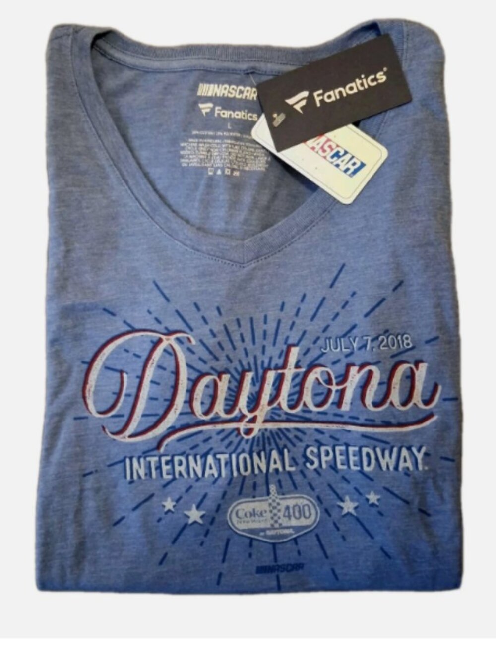 Nascar Fanatics Daytona International Speedway Top Women's Large Blue Shirt
